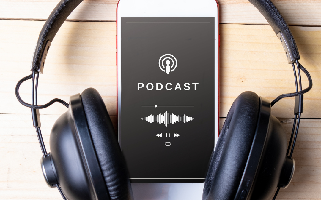 podcast, iphone and headset